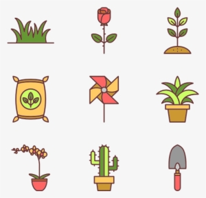 Linear Gardening Elements - Icon Design