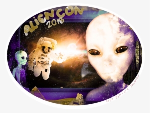 Alien Digital Collage Button Illustration