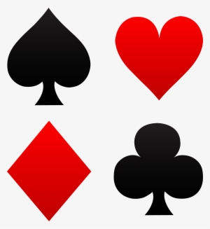 Free Clip Art Of Red And Black - Clubs Spades Diamonds And Hearts