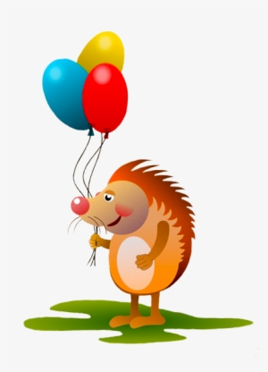 Happy Birthday Flowers, Hedgehog With Birthday Balloons