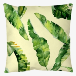 Seamless Watercolor Illustration Of Tropical Leaves, - Malloom Pillow Case,sofa Bed Home Decoration Festival