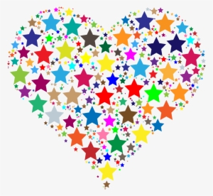 Colorful Stars Big Image Png - Heart Of Stars Clipart