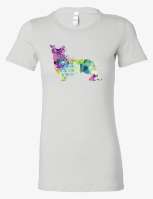 Welsh Corgi Cardigan In Watercolor Women's O-neck - Raynboutiqueapparel Border Terrier T-shirt Tshirt Tee