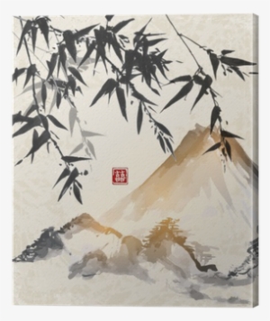 Bamboo And Mountains - Japanese Writing Practice Book: Genkouyoushi Paper