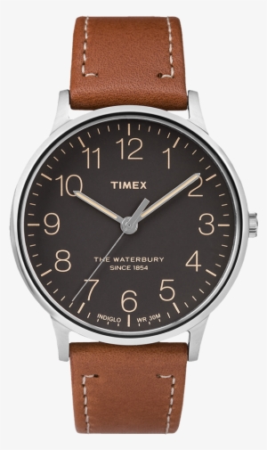Waterbury Classic 40mm Leather Strap Watch Large - Timex Waterbury 40