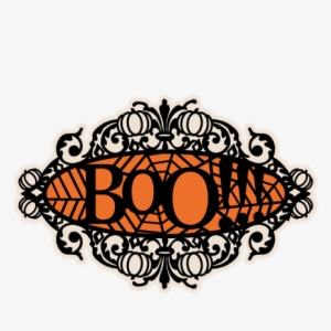 Boo Halloween Title Frame Svg Scrapbook Cut File Cute - Halloween Clipart Free