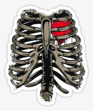 Rib Cage & Heart&quot - Skeleton Rib Cage Twin Duvet