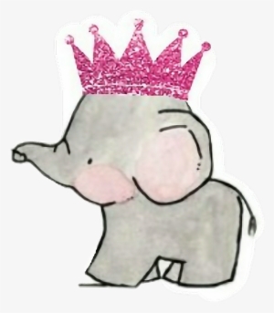 Drawn Crown Picsart Png - Cartoon Elephant With Crown