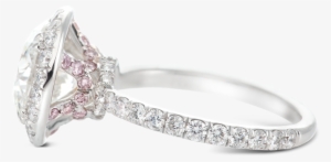 Ring Tiara Halo Round Diamond Crown Basket Pink - Diamond