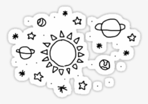 'tumblr Space Stars' Sticker By Lucydeano - Aesthetic Stickers Black And White Png