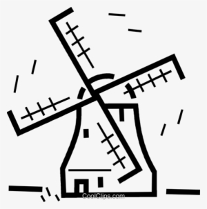 Dutch Windmills Royalty Free Vector Clip Art Illustration - Dutch Windmill Clipart Free