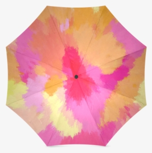 Orange And Yellow Watercolors Umbrella Foldable Umbrella - Rosa, Orange Und Gelbe Aquarelle Karte