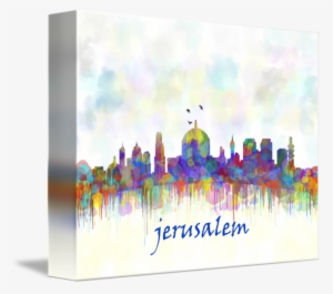 City Skyline Watercolor By - Jerusalem City Skyline Watercolor Print