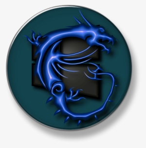Blue Dragon Button Large Views - Emblem