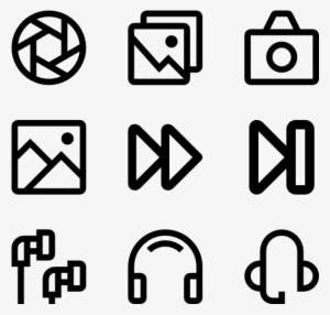 Photo, Audio And Video - Course Icon Vector