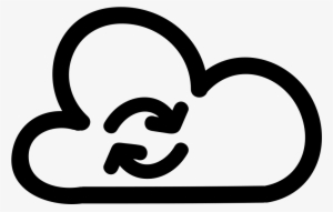 Synchronize Sign Of A Cloud With Two Arrows In Circle - Cloud Computing