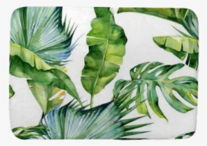 Seamless Watercolor Illustration Of Tropical Leaves,