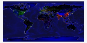 Earth Lights Vs Population Density - World Map