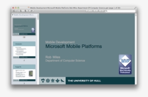Mobile Development Microsoft Mobile Platforms Rob Miles - Microsoft Mvp
