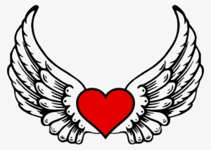 Wings N Heart Clip Art - Angel Wings