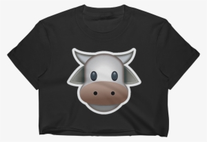 Emoji Crop Top T Shirt - Cattle