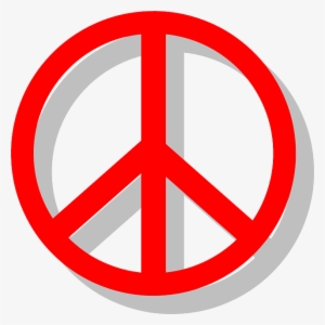 Red, Sign, Small, Outline, Symbol, Cartoon, Heart - Red Peace Sign Png