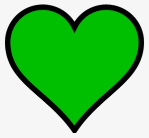 Png Black And White Green Heart Or Clover Leaf Clip - Green Heart Clipart