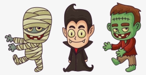 Mummy Vampire Frankenstein - Halloween Personajes