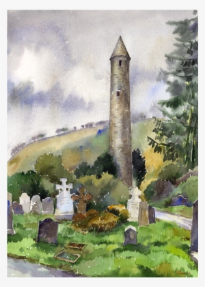 Glendalough Tower Original Watercolour - Glendalough