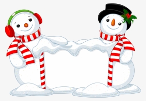 Snowmen Clipart Decoration - Two Snowman Clipart