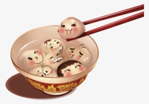 Smiling Face Cartoon Soup Element Design - 元宵 節 素材