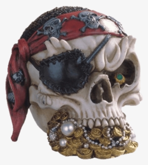Pirates Treasure Skull - Gsc Pirate Skull Head With Treasure Collectible Figurine