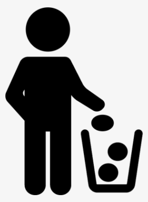 Man And Recycling Bin Vector - Man Recycle Bin Icon