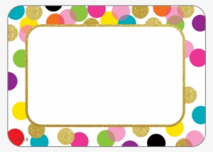 Tcr5885 Confetti Name Tags/labels Image - Polka Dot Name Tag