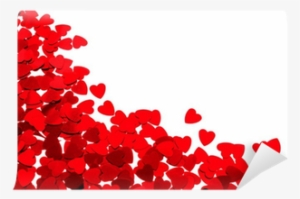 Red Heart Shaped Confetti Background Or Horizontal - Bordure Rouge Png
