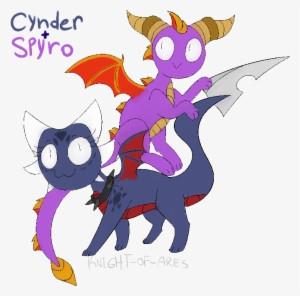 Tiny Cynder Plus Tiny Spyro By Knight - Cartoon