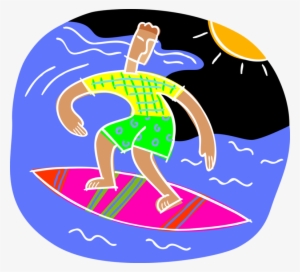 Surfer Surfs Waves On Surfboard - Surfing