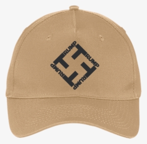 Anti Trump Nazi Swastika Five Panel Twill Cap - Certified Badass Gold Five Panel Twill Cap