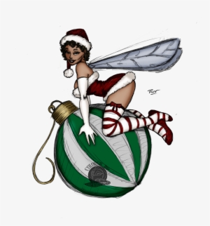 Christmas Fairy Pinup - Cartoon