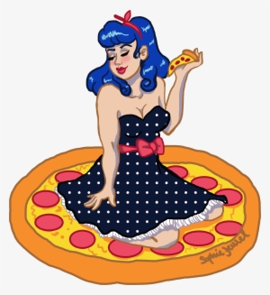Pizza Pinup Sticker - Pizza Pin Up