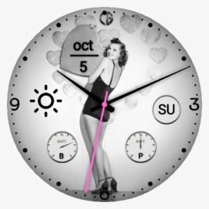 Vintage Pinup Girl With Hearts - Pinup Girl Watch Face