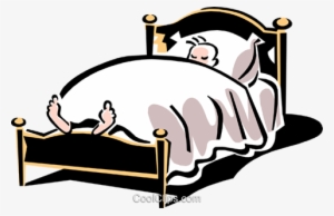 Bed/sleeping Royalty Free Vector Clip Art Illustration - Cartoon Bed Sleeping Person