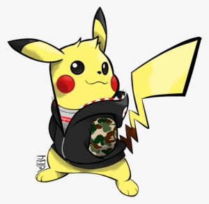 Supreme Cartoon - Pikachu With Bape