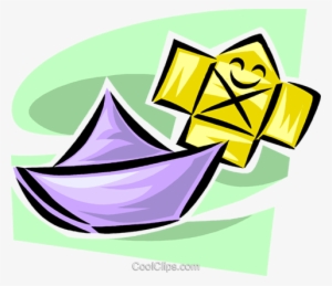 Paper Boat Royalty Free Vector Clip Art Illustration - Illustration