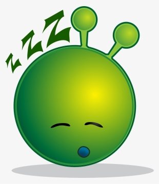 Smiley Green Alien Sleepy - Sleepy Alien