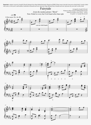 Fairytale Sheet Music Composed By Arranged By Joseph - Shrek Theme Song Sheet Music