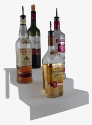 Liquor Bottle Shelves - Liquor Bottle Shelves - Clear Acrylic - 2 Tier 18 Incheslbd-a2t18-c