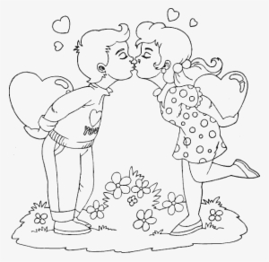 Image Result For Hershey Kiss Coloring Pages - Girl And Boy Kissing Png