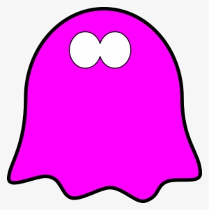 Friendly Dark Pink Ghost Wavy Base Clip Art At Clker - Pink Ghost