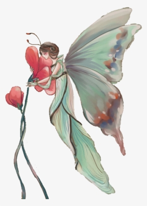 Fantasy Elf Butterfly Flower Surreal - Portable Network Graphics